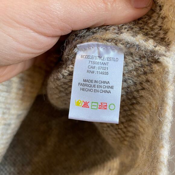 Anthropologie Moth Camo Knit Pullover Sweater Brown Tan S Soft Cozy Fall - Picture 3 of 8